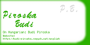 piroska budi business card